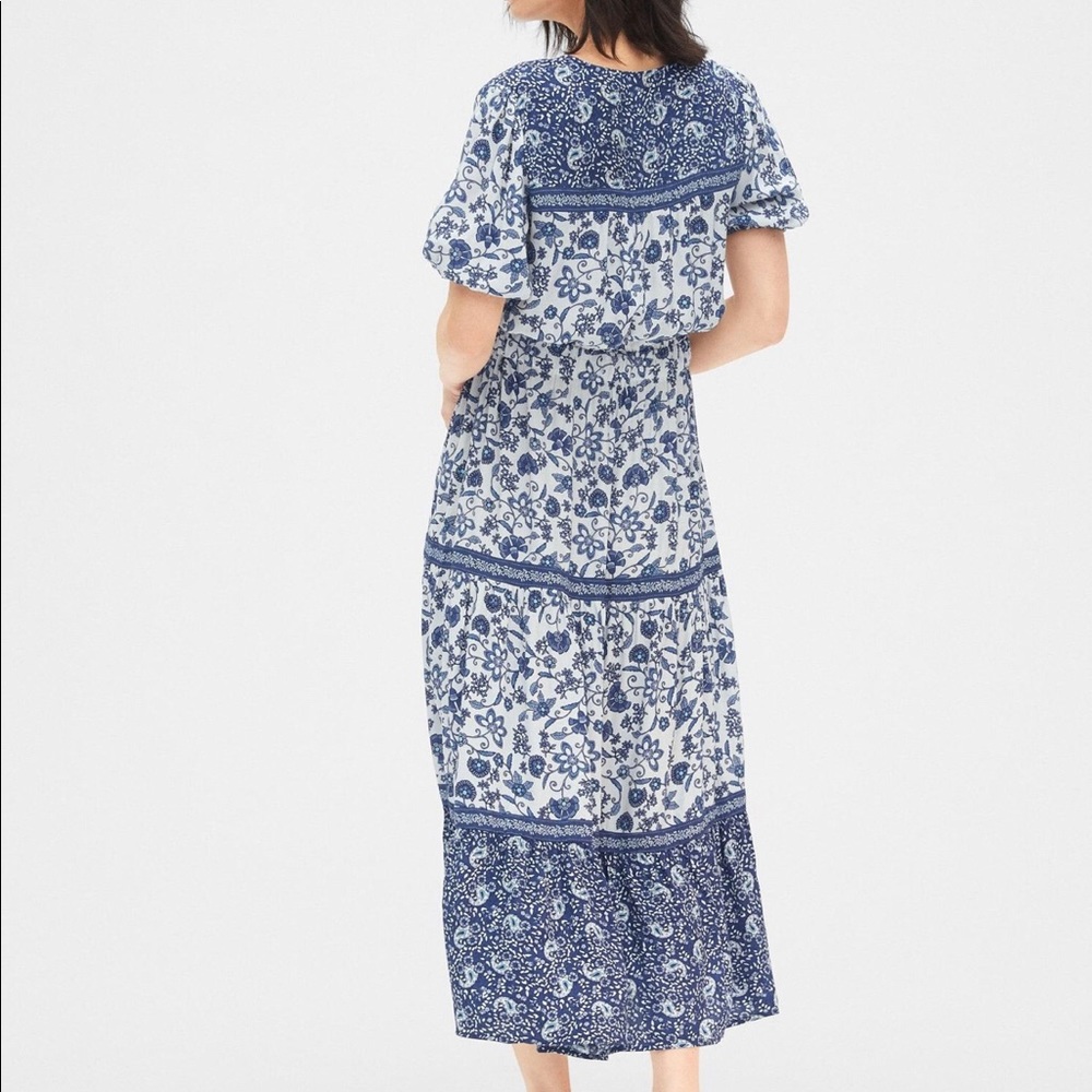 Gap Split Neck Mix Print Maxi Dress L